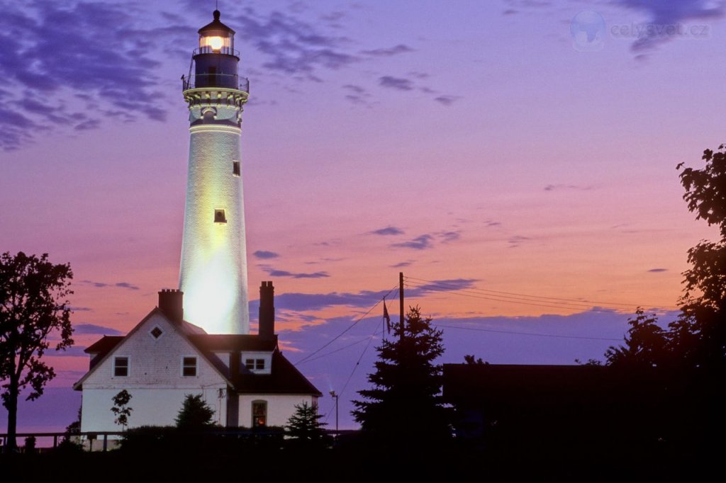 Foto: Wind Point Lighthouse At Sunrise, Racine County, Wisconsin