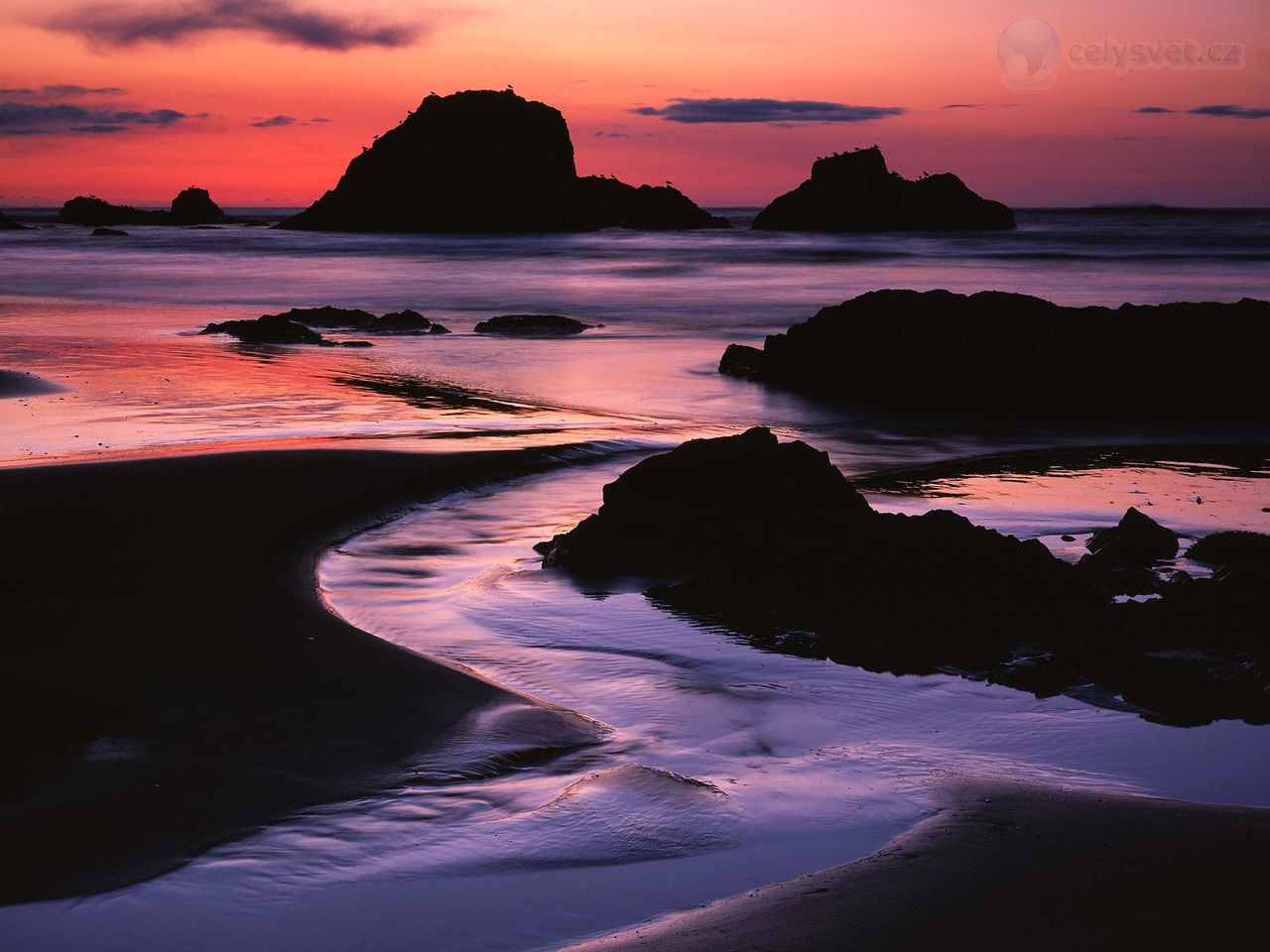 Foto: Sunset At Ruby Beach, Olympic National Park, Washington