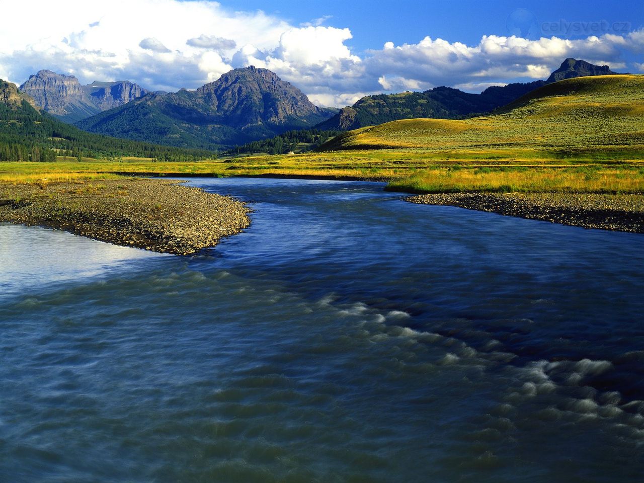 Foto: Soda Butte Creek, Lamar Valley, Yellowstone National Park, Wyoming